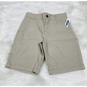 Old Navy Adjustable Waist Chino Shorts Boy’s Size 8 Light Khaki School Uniform
